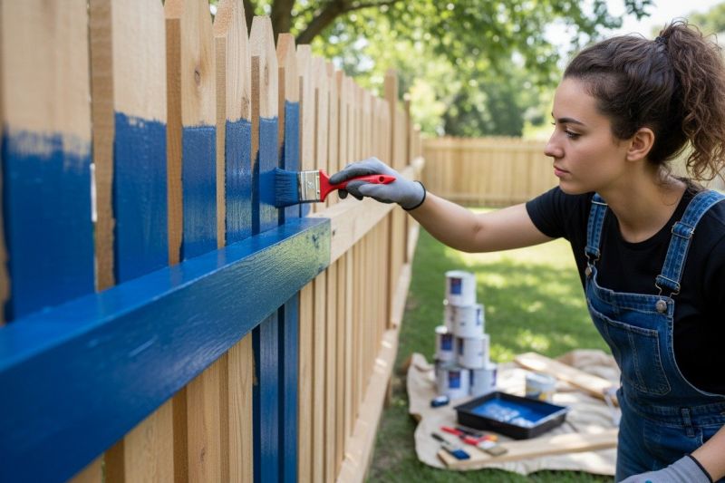 Local Fence Painting pros at work